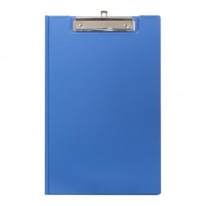 Clipboard Foolscap Pvc With Pocket Blue