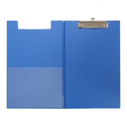 Clipboard Foolscap Pvc With Pocket Blue