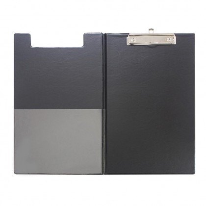 Clipboard Foolscap Pvc With Pocket Black