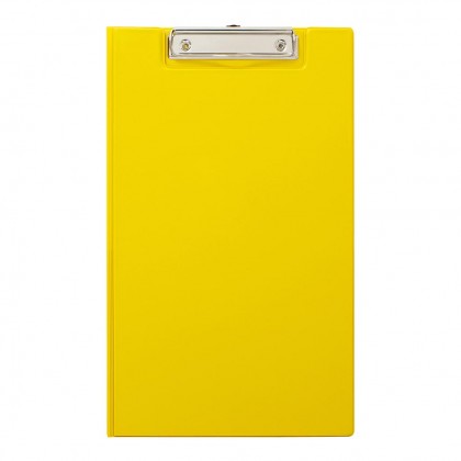 Clipboard Foolscap Pvc With Pocket Yellow