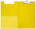 Clipboard Foolscap Pvc With Pocket Yellow