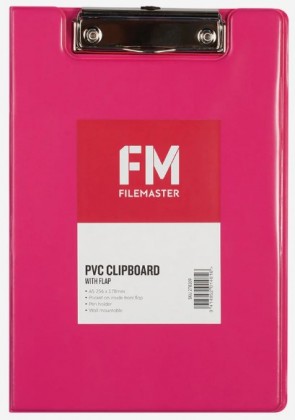 Clipboard Pvc A5 With Flap Fm Vivid Shocking Pink