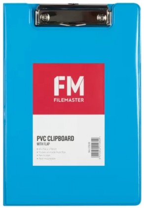 Clipboard Pvc A5 With Flap Fm Vivid Ice Blue
