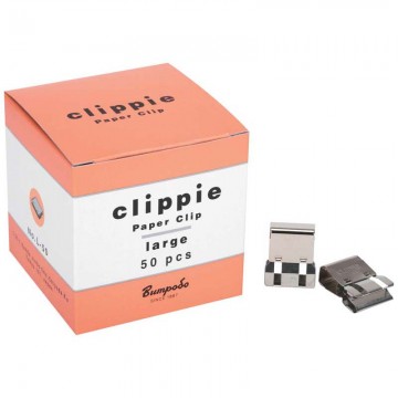 Clippie Large Slide Paper Clip Silver Pk/50