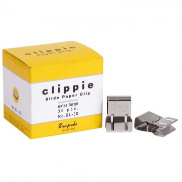 Clippie Extra Large Slide Paper Clip Silver Pk/30