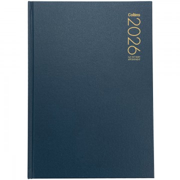 2026 Collins A4 Interleaved (2 Pages Per Day) Appointment Diary Navy