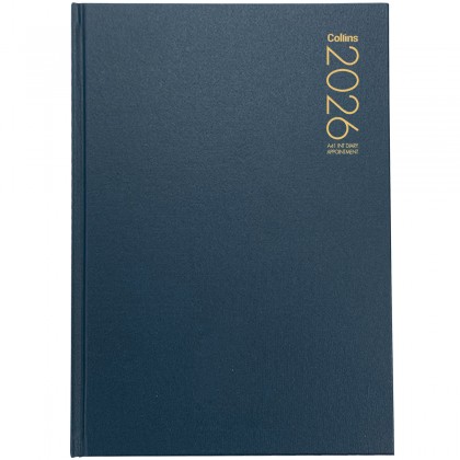 2026 Collins A4 Interleaved (2 Pages Per Day) Appointment Diary Navy