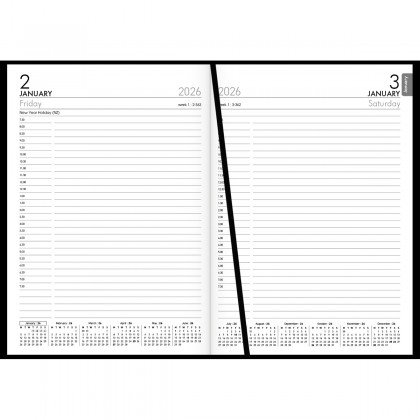 2026 Collins A51 Diary (day To Page) Black