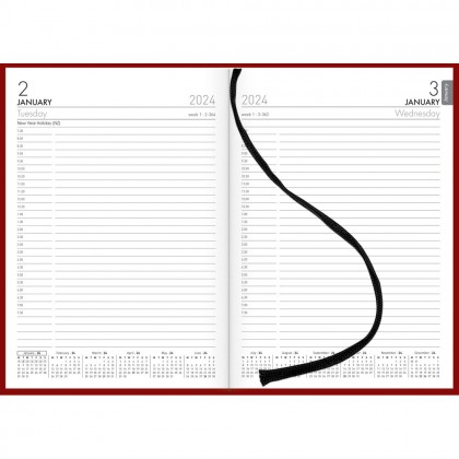 2026 Collins A51a Appointment Diary (day To Page - 1/2 Hr Appts) Red