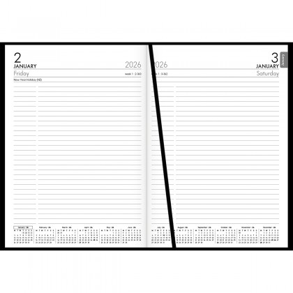 2026 Collins A51p Diary Pvc (day To Page) Black