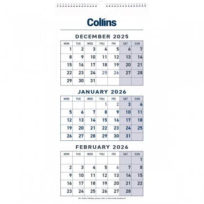 2026 Collins Wall Calendar (3 Months To View)