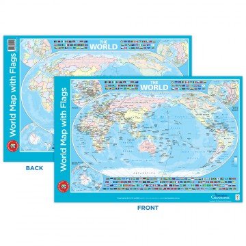 Lcbf World Map Poster With Flags 740mm X 500mm