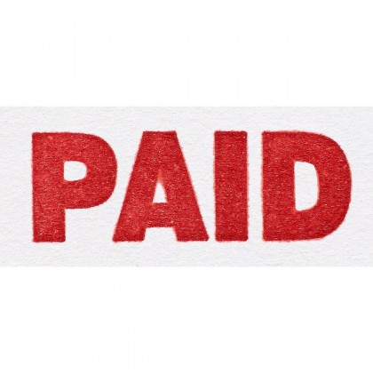 Dixon Self Inking Stamp Paid Solid Red