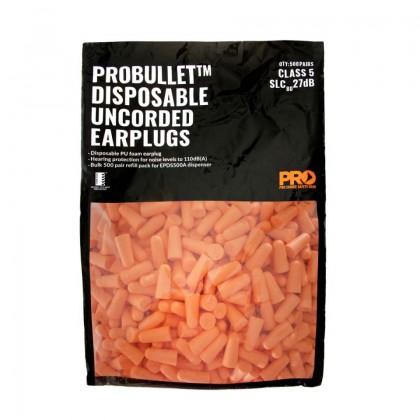 Earplugs Probullet Class 5 Orange Bag 500 Pairs