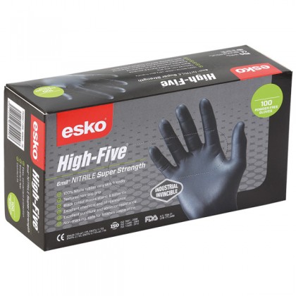 Esko High-five Disposable Glove Nitrile Super Strength Powder-free 2xl Bx/100