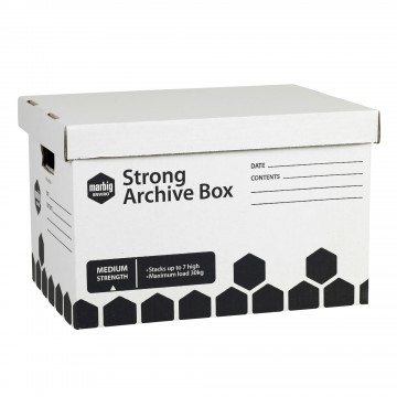 Marbig Enviro Strong Archive Storage Box White L420 X W320 X H260mm Each