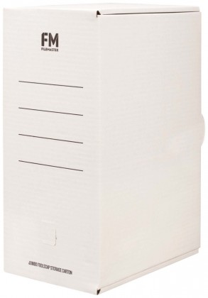 Fm Archive Storage Carton Foolscap Jumbo 381 X 250 X 169 White