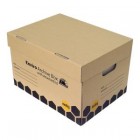 Marbig Recycled Archive Storage Box Brown With Attached Lid L420 X W315 X H260