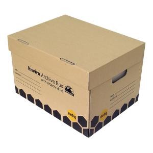 Marbig Recycled Archive Storage Box Brown With Attached Lid L420 X W315 X H260