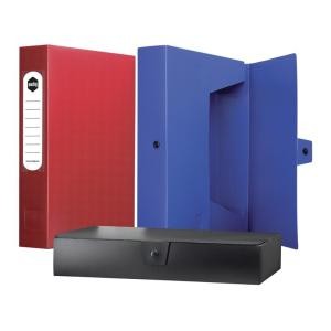 Marbig Polypropylene Box File With Dome Button Blue