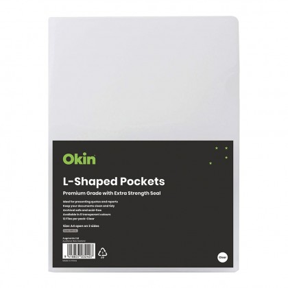A4 L-shaped Pockets Heavy Duty Clear Pk/12