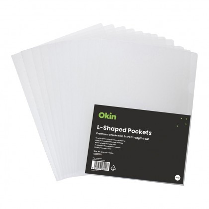 A4 L-shaped Pockets Heavy Duty Clear Pk/12