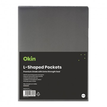 A4 L-shaped Pockets Heavy Duty Smoke Pk/12