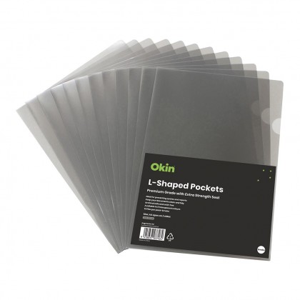 A4 L-shaped Pockets Heavy Duty Smoke Pk/12