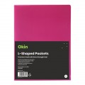 A4 L-shaped Pockets Heavy Duty Pink Pk/12
