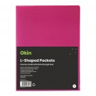 A4 L-shaped Pockets Heavy Duty Pink Pk/12