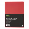 A4 L-shaped Pockets Heavy Duty Red Pk/12