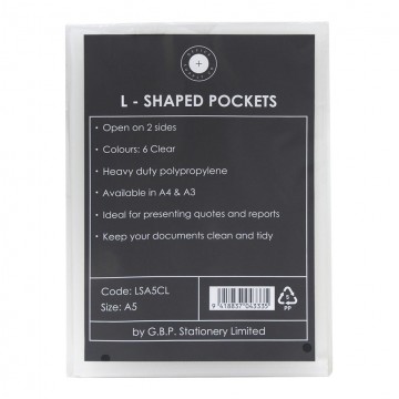 A5 L-shaped Pockets Heavy Duty Pk/6