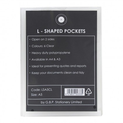 A5 L-shaped Pockets Heavy Duty Pk/6