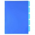 A4 L-shaped Pockets Fm 5 Tab Blue Pk/5