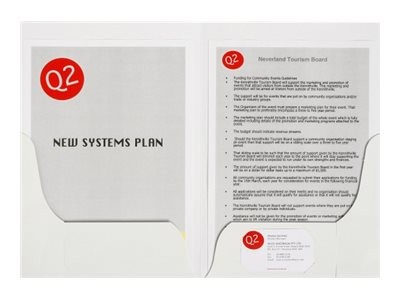 Marbig A4 Presentation Folder 2 Pocket Gloss White Pk/10