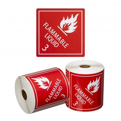 Labels Dg Flammable Liquid 3 Self-adhesive 99mm X 99mm Roll/500