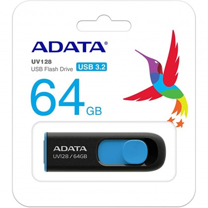 64gb Usb 3.2 Flash Drive Adata Uv128 Black/blue