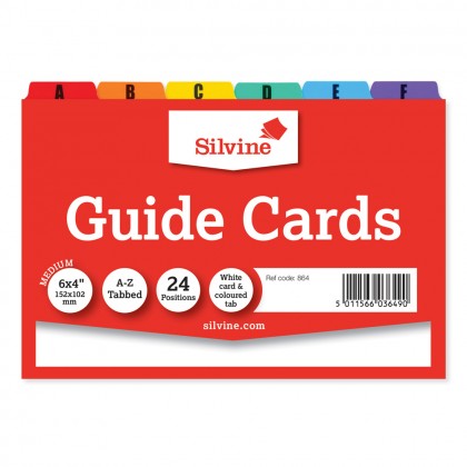 A-z 6x4 Indices Box Divider Guide Cards 152 X 102mm Coloured Tabs