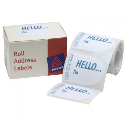 Avery Dispenser Box Labels Hello I'm 58 X 43mm Bx/100