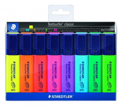 Staedtler Textsurfer Classic Highlighter Chisel Tip Assorted Colours Pk/8