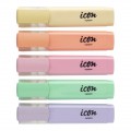 Icon Recycled Pastel Highlighters Chisel Tip 1-5.0mm 4+1 Bonus Pack