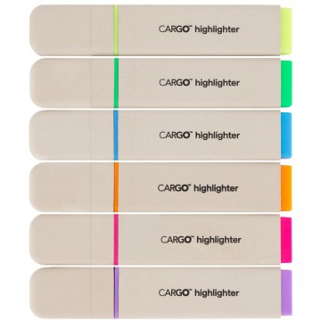 Cargo Highlighters Chisel Tip Recycled Assorted Colours Pk/6
