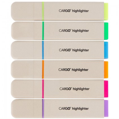 Cargo Highlighters Chisel Tip Recycled Assorted Colours Pk/6