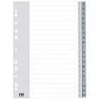 A4 Dividers Indices A-z Pvc Polypropylene Grey