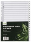 A4 Dividers Indices A-z Pvc Polypropylene White