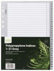 A4 Dividers Indices 1-31 Tab Polypropylene Grey