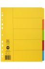 A4 Dividers Indices 5 Tab Marbig Cardboard Bright Colours Extra Wide