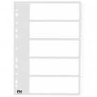 A4 Dividers Indices 5 Tab Fm Cardboard White