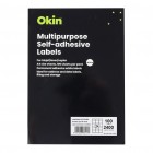 Multipurpose Labels A4 64mm X 33.86mm Self-adhesive 24/sheet 100 Sheets