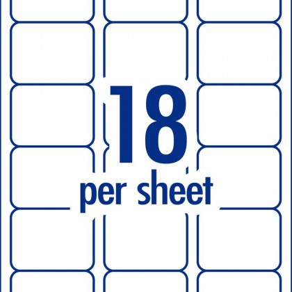 Avery Laser Labels L7161 63.5mm X 46.6mm 18 Per Sheet Pk/100